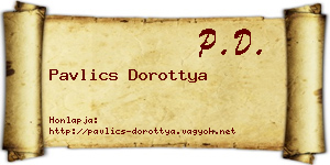 Pavlics Dorottya névjegykártya